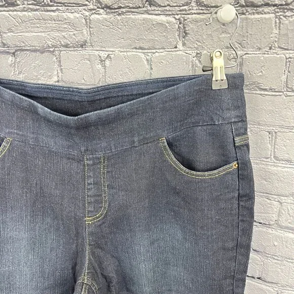 Denim & Co. Slim Leg Cropped Jeans Dark Indigo Size 16 A292507 - Picture 8 of 8